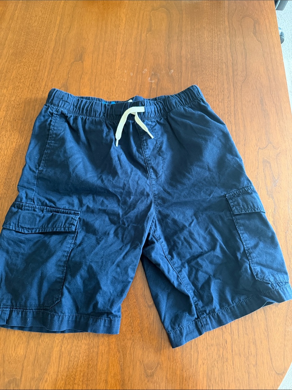 Boys Navy Cargo Drawstring Shorts